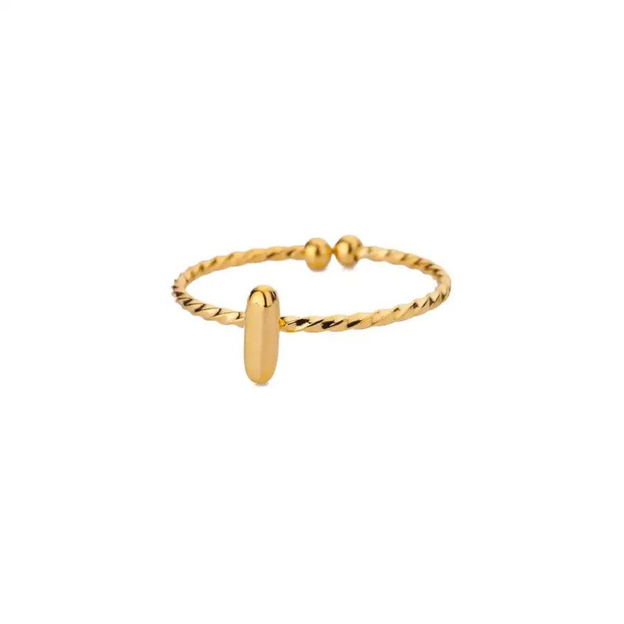 Wholesale Jewelry Elegant Simple Style Streetwear Letter 304 Stainless Steel Plating Open Rings - Lilah jewellery boutique