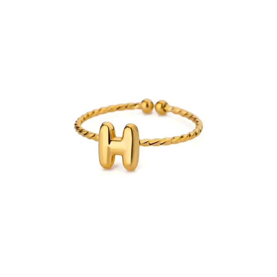 Wholesale Jewelry Elegant Simple Style Streetwear Letter 304 Stainless Steel Plating Open Rings - Lilah jewellery boutique