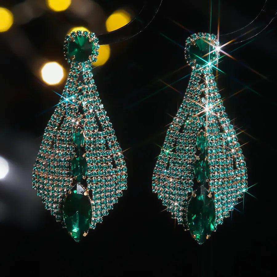 1 Pair Rock Simple Style Shiny Tassel Inlay 316 Stainless Steel Artificial Rhinestones Drop Earrings - Lilah jewellery boutique