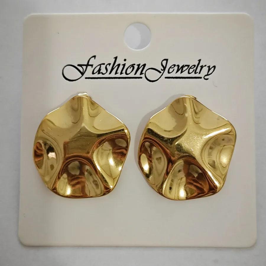 1 Pair Retro Solid Color Irregular Plating 304 Stainless Steel Ear Studs - Lilah jewellery boutique