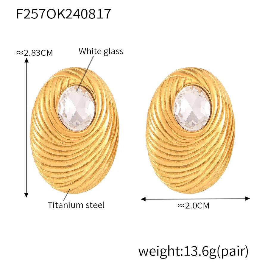 1 Pair Retro Simple Style Classic Style Geometric Titanium Steel 18K Gold Plated Ear Studs - Lilah jewellery boutique
