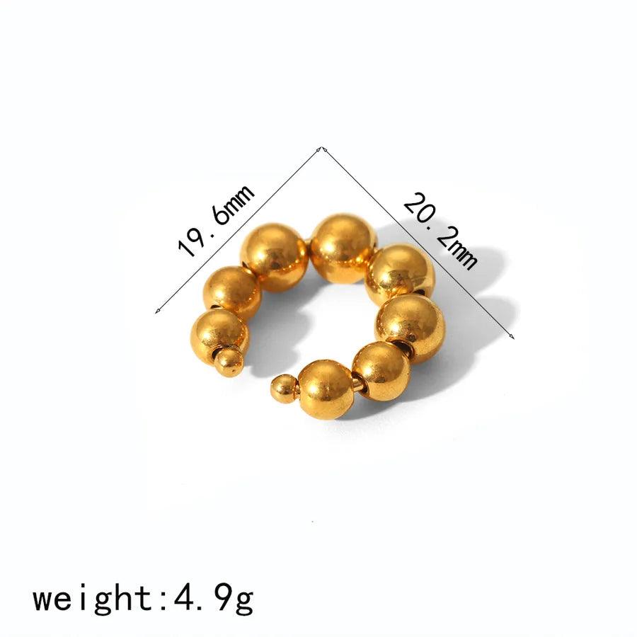 1 Piece Simple Style Classic Style C Shape Solid Color Polishing Plating 304 Stainless Steel 18K Gold Plated Ear Cuffs - Lilah jewellery boutique