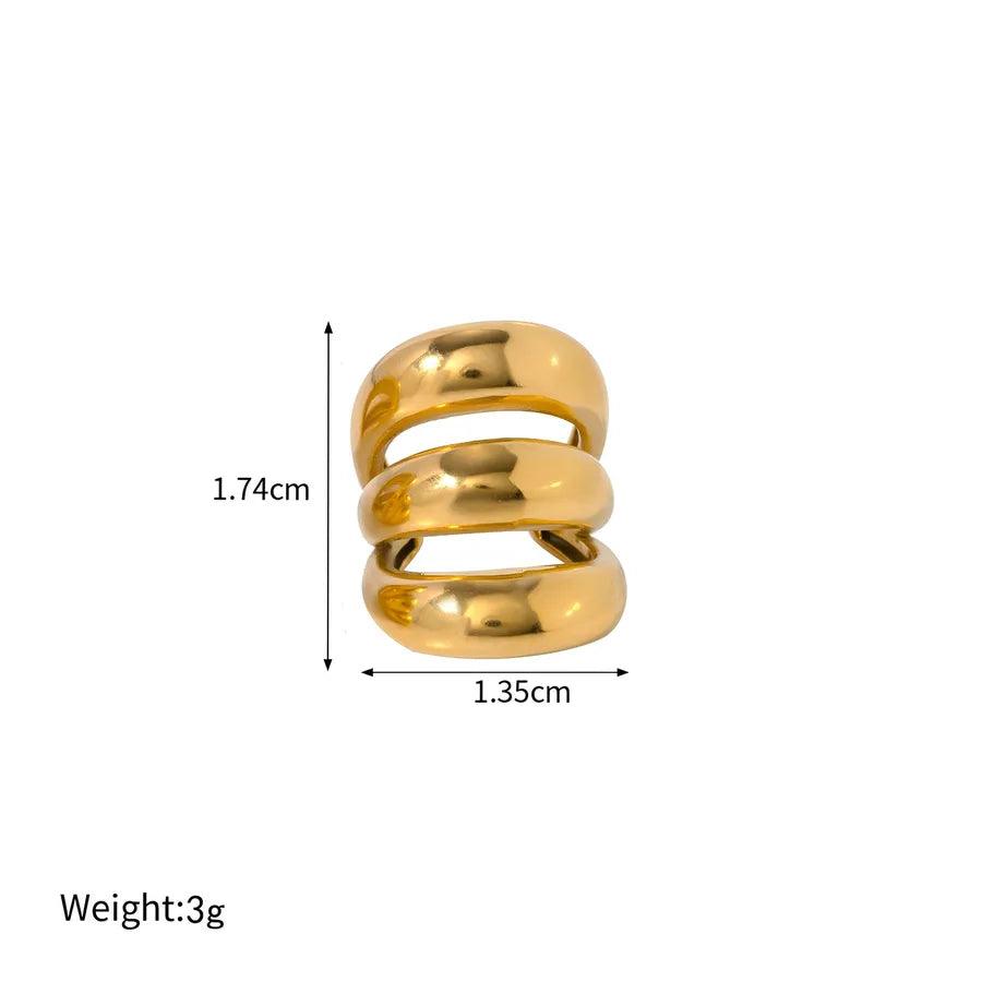 1 Piece Simple Style Classic Style C Shape Solid Color Polishing Plating 304 Stainless Steel 18K Gold Plated Ear Cuffs - Lilah jewellery boutique