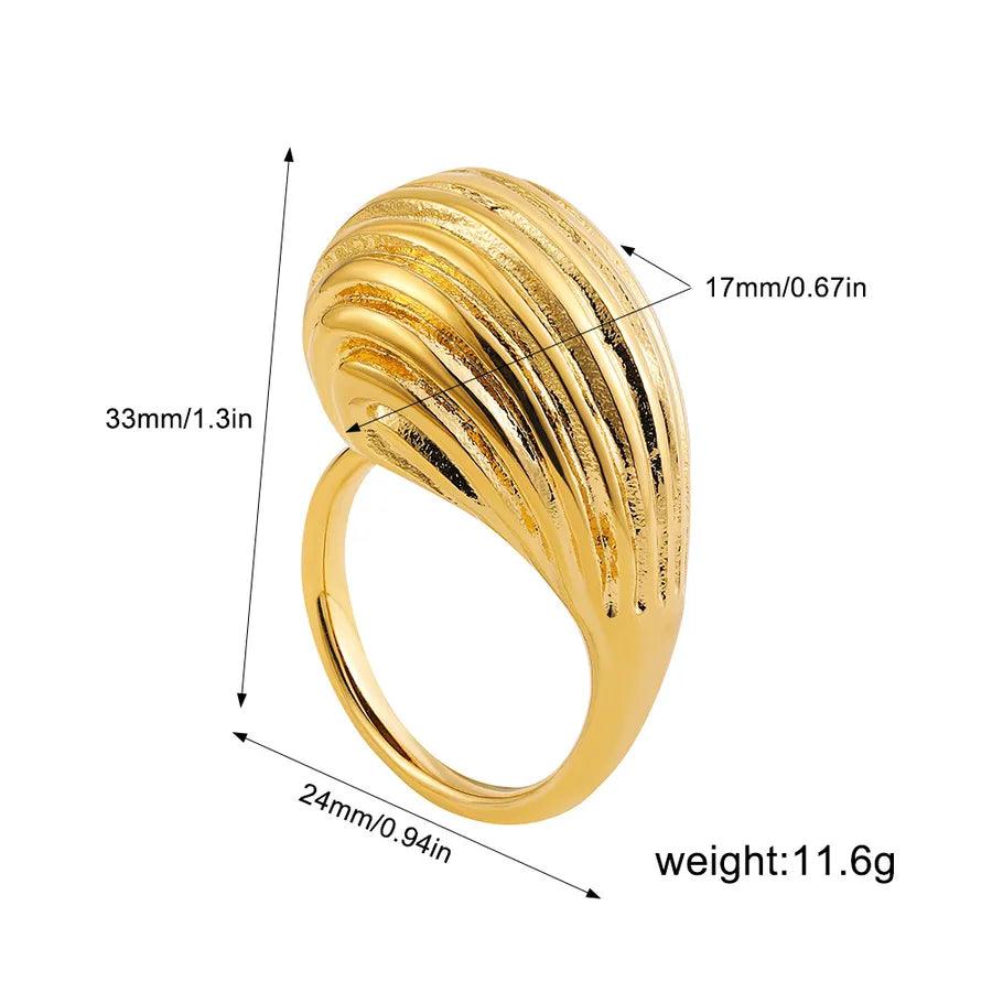 Wholesale Jewelry Simple Style Geometric Water Droplets Solid Color Titanium Steel Open Rings - Lilah jewellery boutique