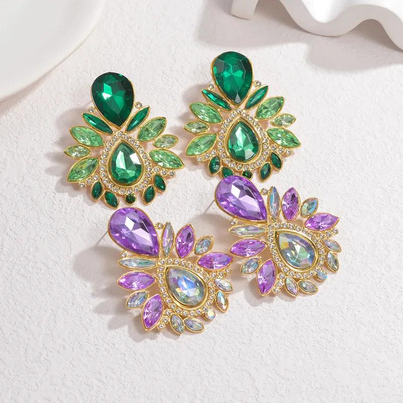 Σκουλαρίκια με στρας IG Style 304 Stainless Steel Rhinestones Ear Studs - Lilah jewellery boutique