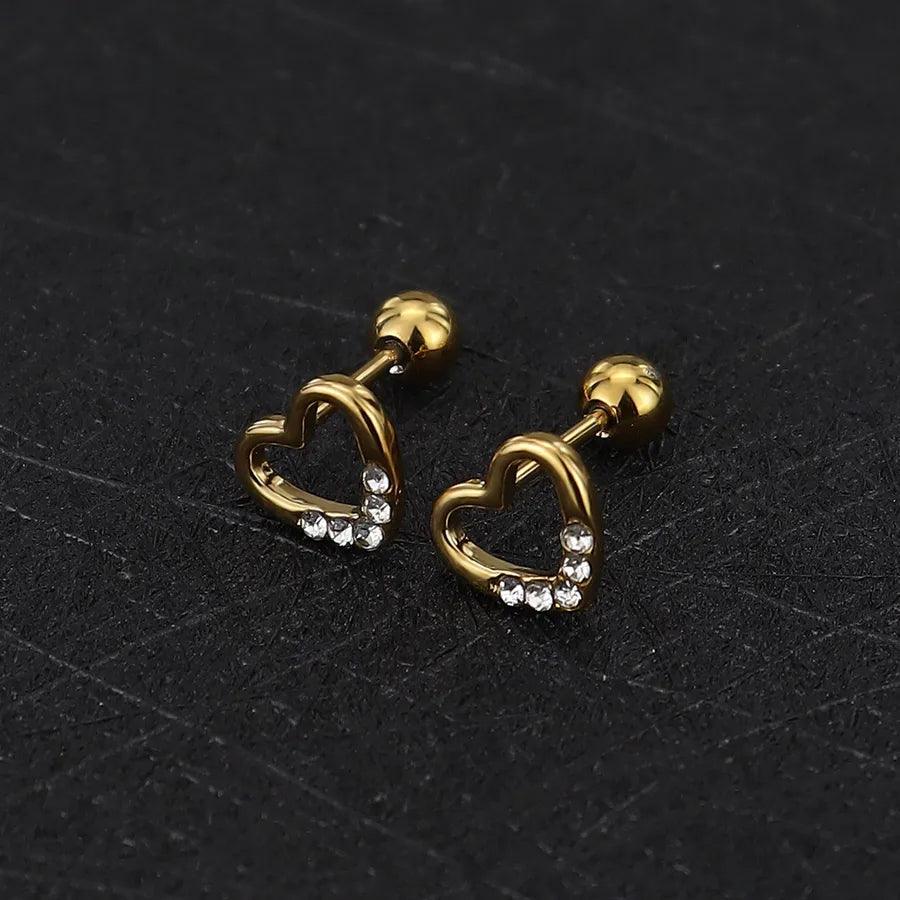 1 Piece Simple Style Commute Geometric Plating Titanium Steel Ear Studs - Lilah jewellery boutique