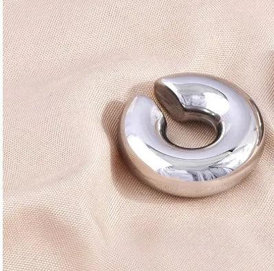 1 piece simple style solid color plating stainless steel gold plated ear cuffs - Lilah jewellery boutique