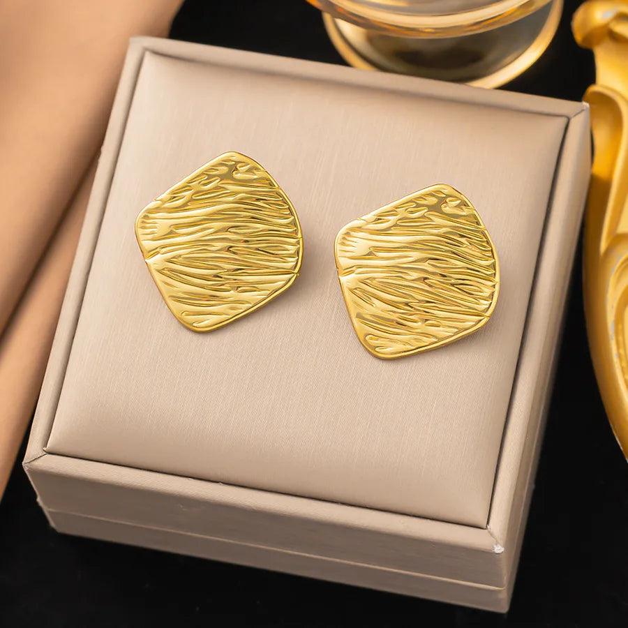 1 Pair Simple Style Geometric Round Solid Color Plating Titanium Steel Earrings Ear Studs - Lilah jewellery boutique