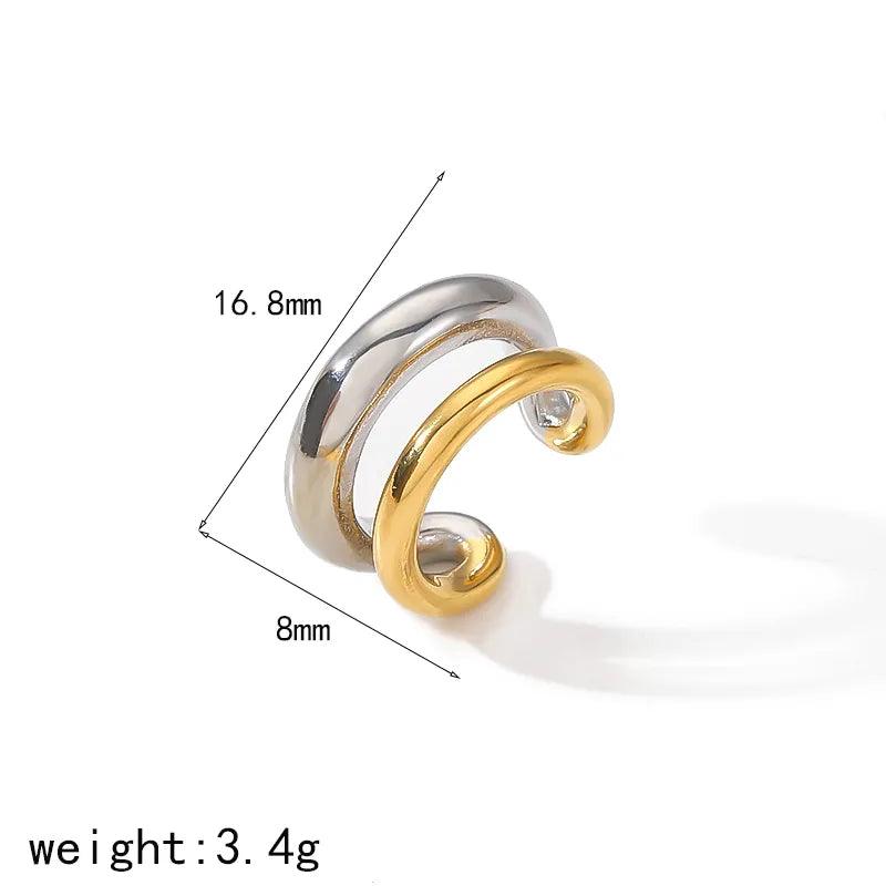 1 Piece Simple Style Classic Style C Shape Solid Color Polishing Plating 304 Stainless Steel 18K Gold Plated Ear Cuffs - Lilah jewellery boutique