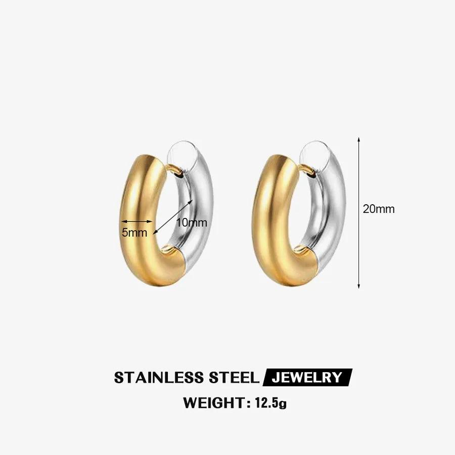 Σκουλαρίκια κρίκοι 304 Stainless Steel 18K Gold Plated Earrings - Lilah jewellery boutique