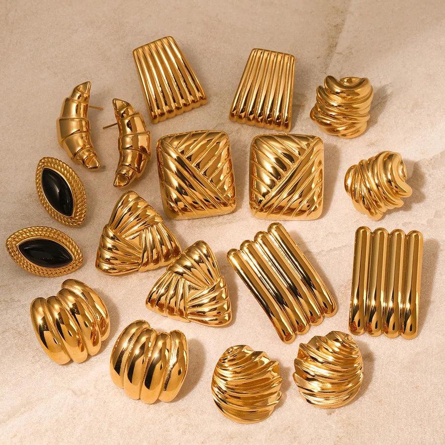 1 Pair Retro Solid Color Tassel 304 Stainless Steel Ear Studs - Lilah jewellery boutique