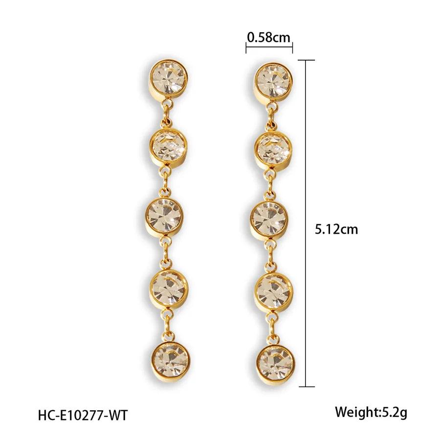 1 Pair IG Style Exaggerated Tassel 304 Stainless Steel Titanium Steel 18K Gold Plated Drop Earrings - Lilah jewellery boutique