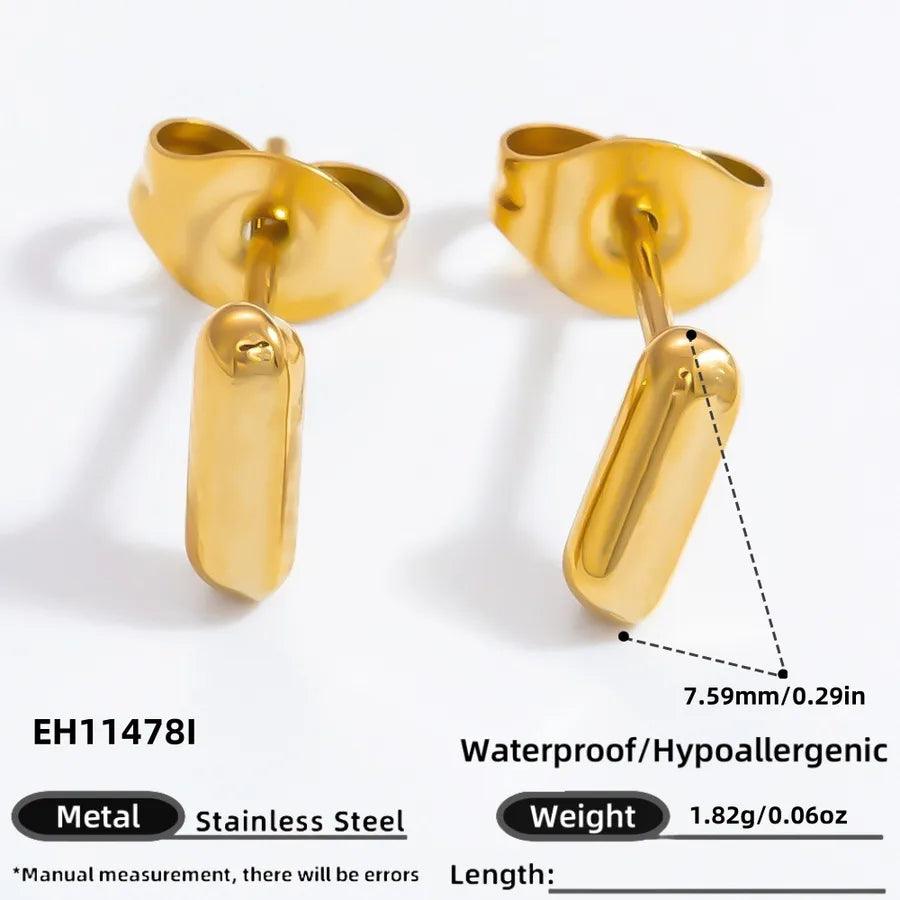 1 Pair Simple Style Letter Plating 304 Stainless Steel 18K Gold Plated Ear Studs - Lilah jewellery boutique