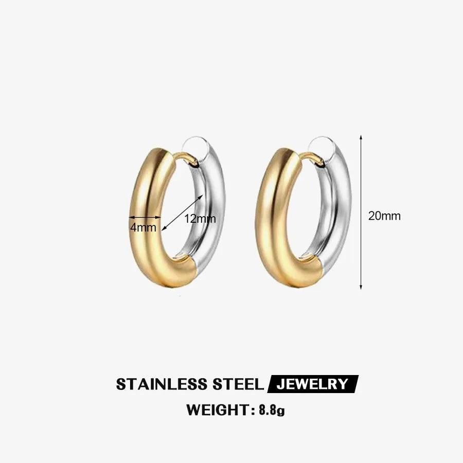 Σκουλαρίκια κρίκοι 304 Stainless Steel 18K Gold Plated Earrings - Lilah jewellery boutique