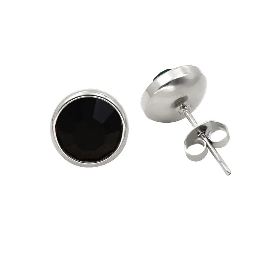 1 Pair Simple Style Round Plating Inlay 304 Stainless Steel 316 Stainless Steel Zircon 18K Gold Plated Ear Studs - Lilah jewellery boutique