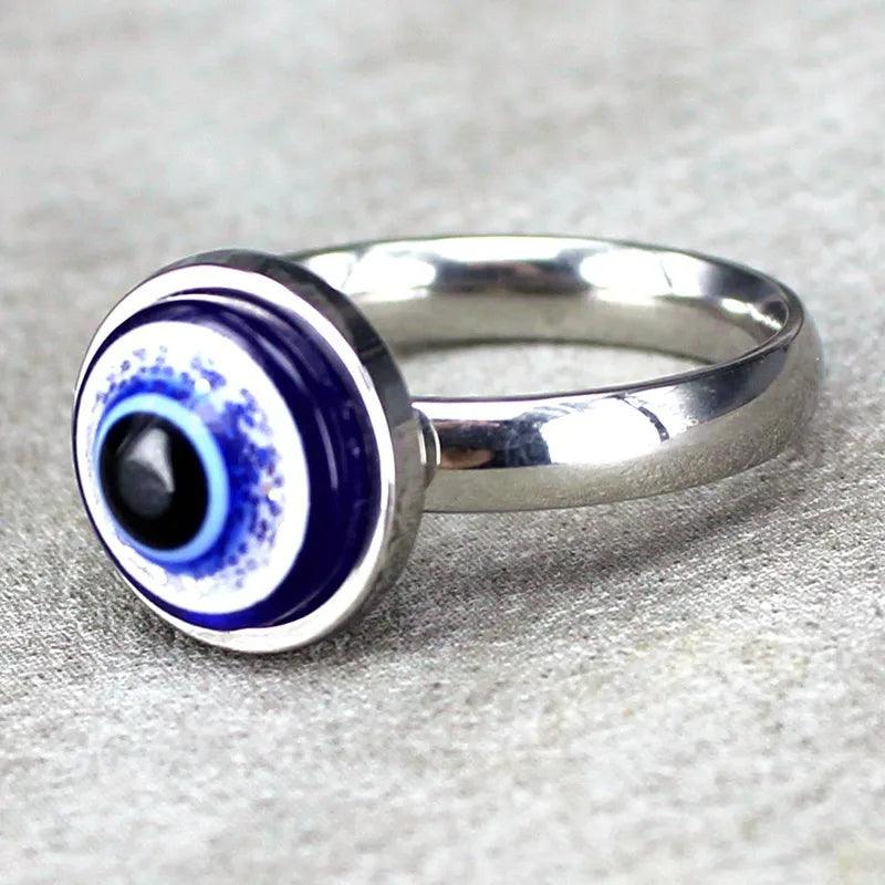 1 piece fashion devil's eye titanium steel plating rings - Lilah jewellery boutique