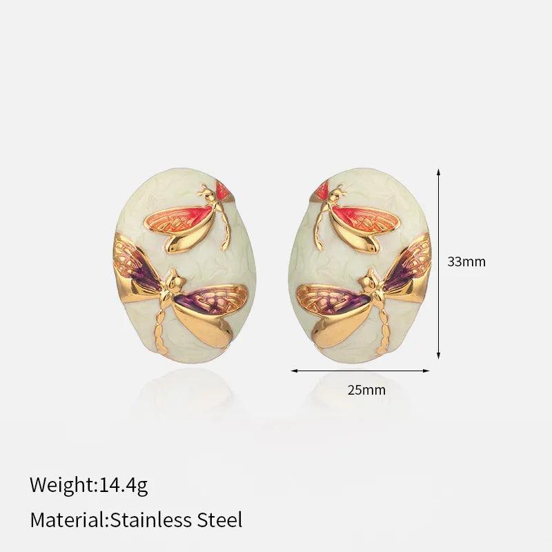 1 Pair Y2K Casual Simple Style Animal Enamel Plating 304 Stainless Steel Ear Studs - Lilah jewellery boutique
