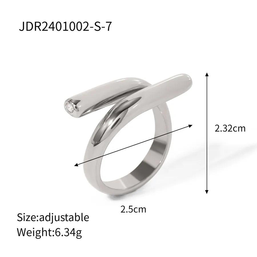 Jewelry Exaggerated Artistic Geometric 304 Stainless Steel Layered Open Rings - Lilah jewellery boutique