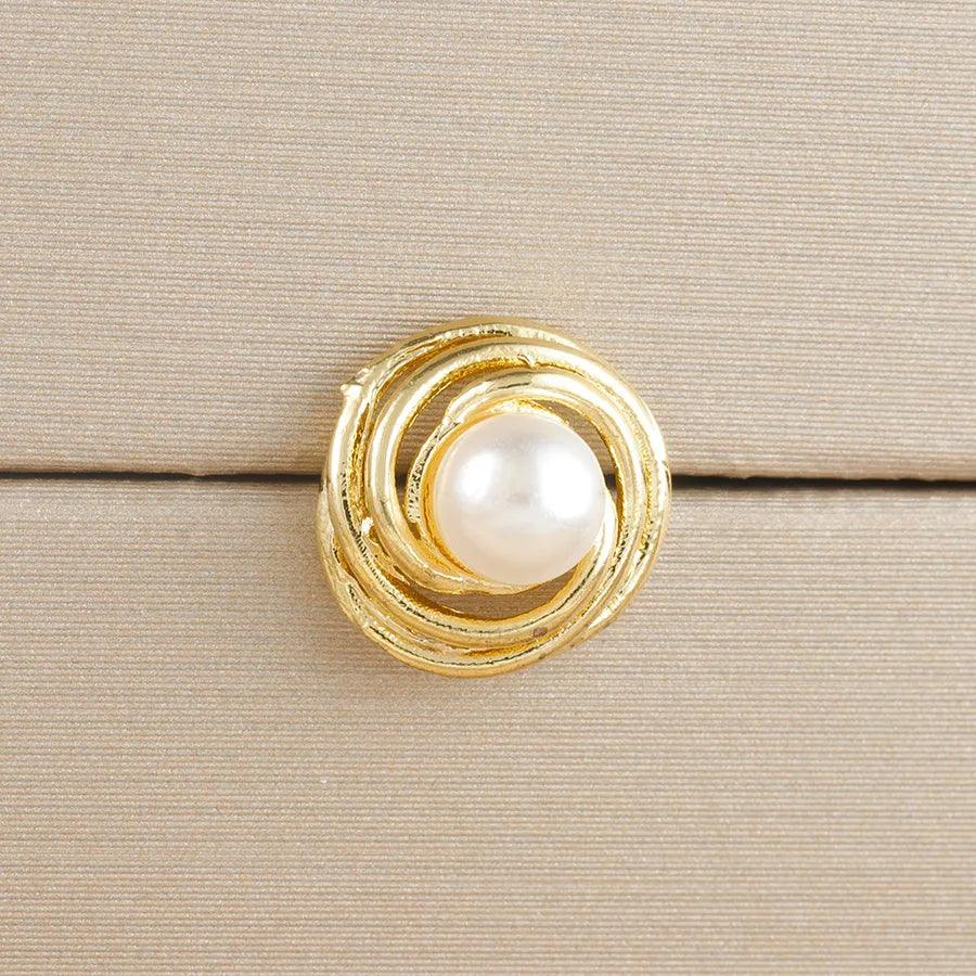 1 Piece Elegant Classic Style Geometric Bee Plating 304 Stainless Steel Artificial Pearls Zircon Drop Earrings Ear Studs - Lilah jewellery boutique