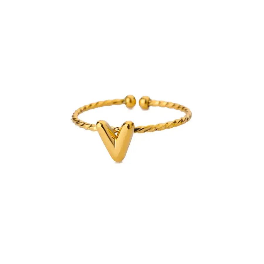 Wholesale Jewelry Elegant Simple Style Streetwear Letter 304 Stainless Steel Plating Open Rings - Lilah jewellery boutique
