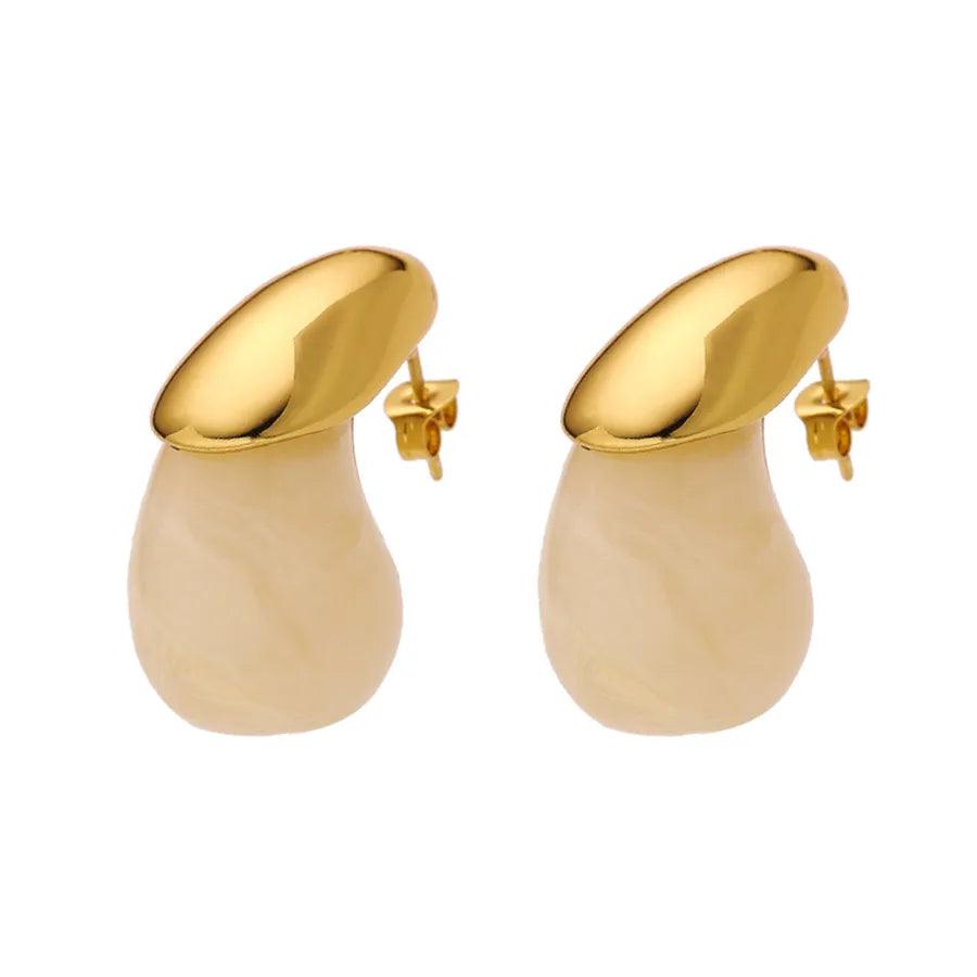 1 Pair IG Style Vacation Geometric 304 Stainless Steel Titanium Steel 18K Gold Plated Ear Studs - Lilah jewellery boutique