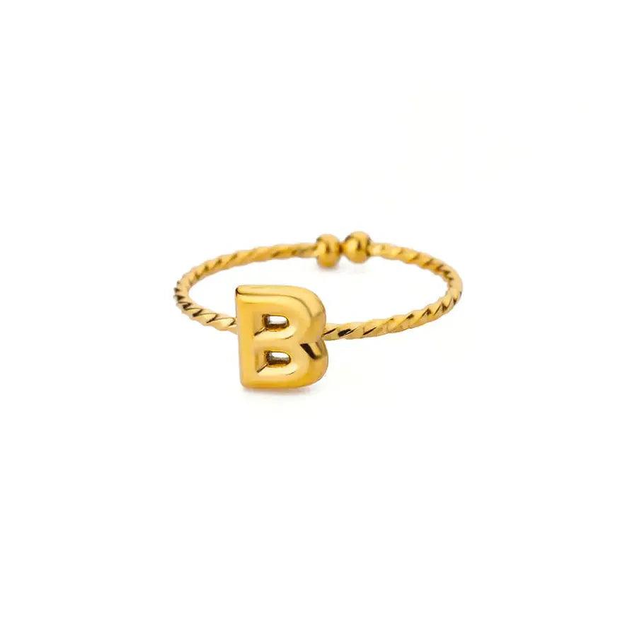Wholesale Jewelry Elegant Simple Style Streetwear Letter 304 Stainless Steel Plating Open Rings - Lilah jewellery boutique
