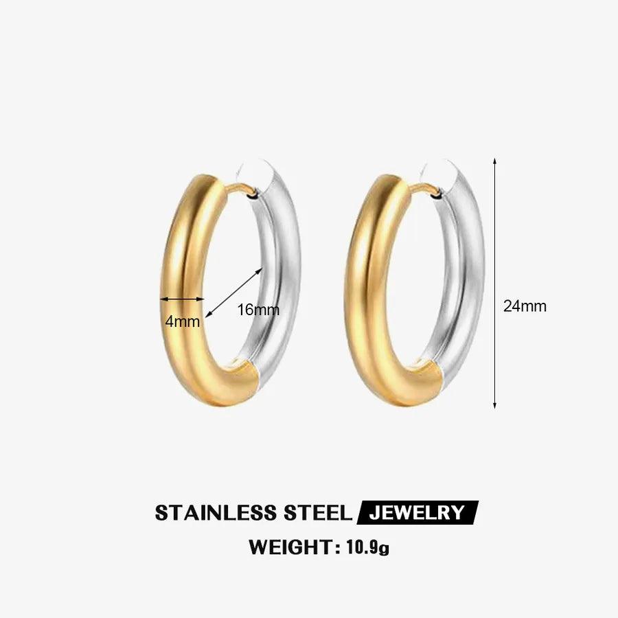 Σκουλαρίκια κρίκοι 304 Stainless Steel 18K Gold Plated Earrings - Lilah jewellery boutique
