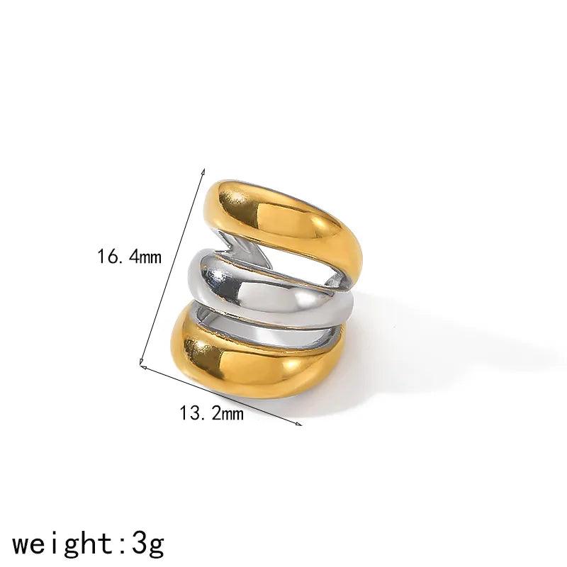1 Piece Simple Style Classic Style C Shape Solid Color Polishing Plating 304 Stainless Steel 18K Gold Plated Ear Cuffs - Lilah jewellery boutique