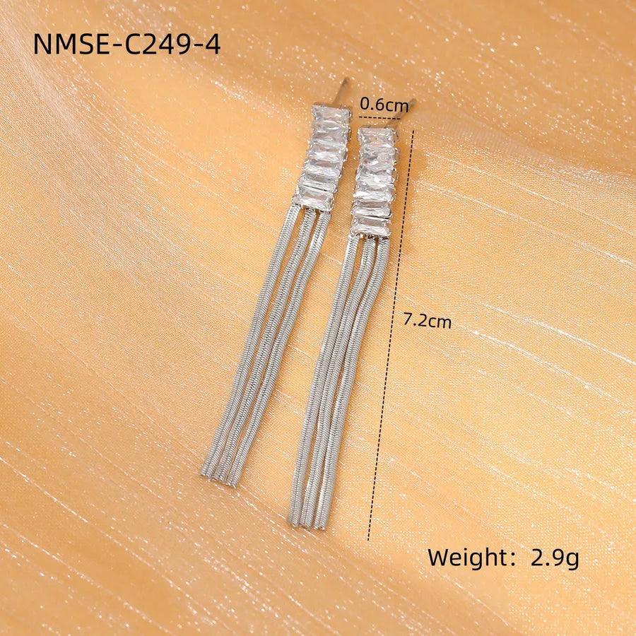 1 Pair Elegant Tassel Tassel 304 Stainless Steel Drop Earrings - Lilah jewellery boutique
