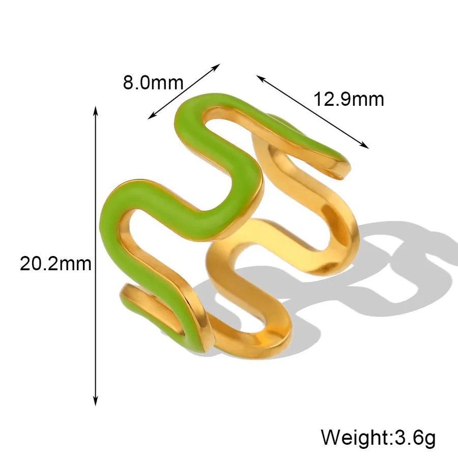 Jewelry Lady Geometric 304 Stainless Steel Zircon Plating Rings - Lilah jewellery boutique