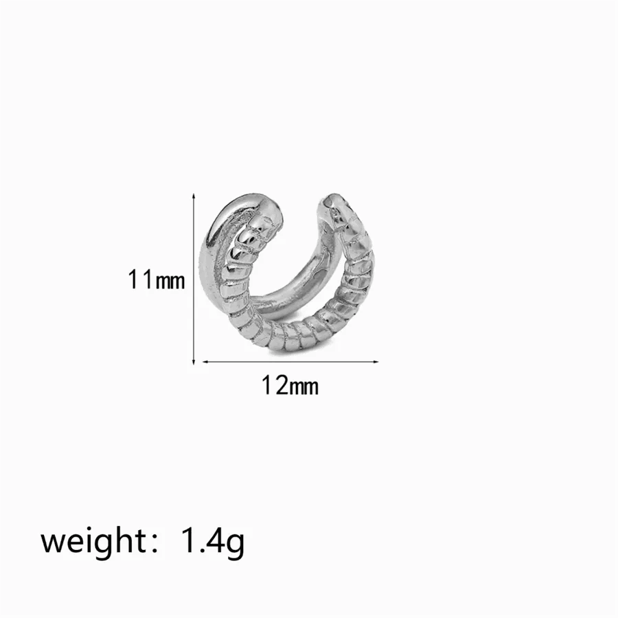 1 Piece Simple Style Classic Style C Shape Solid Color Polishing Plating 304 Stainless Steel 18K Gold Plated Ear Cuffs - Lilah jewellery boutique