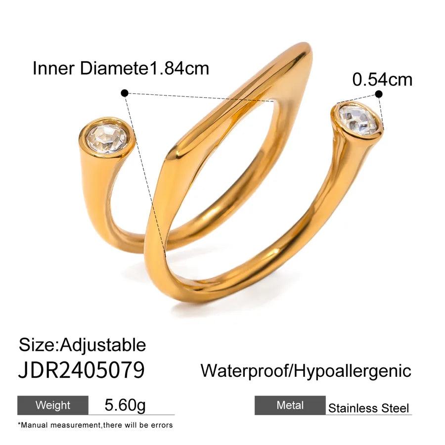 Jewelry Simple Style Classic Style Solid Color 304 Stainless Steel Open Rings - Lilah jewellery boutique