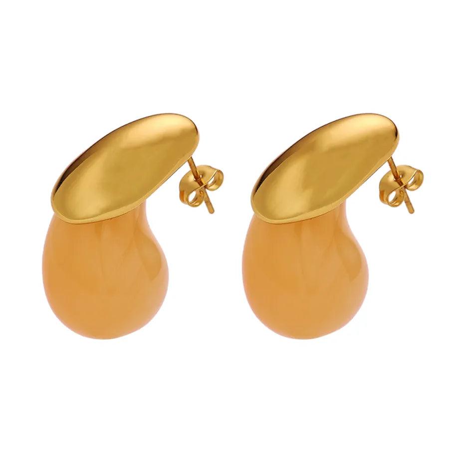 1 Pair IG Style Vacation Geometric 304 Stainless Steel Titanium Steel 18K Gold Plated Ear Studs - Lilah jewellery boutique