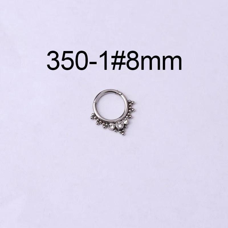 316 Stainless Steel Fashion Inlaid Zircon Geometric Nose Ring - Lilah jewellery boutique