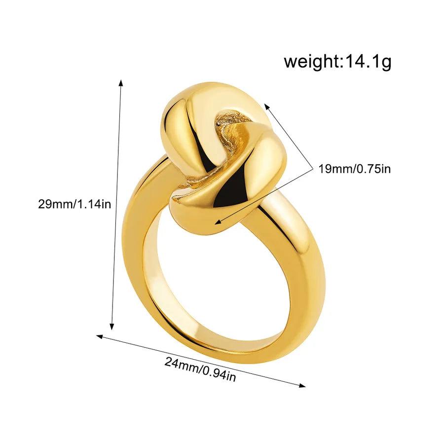 Wholesale Jewelry Simple Style Geometric Water Droplets Solid Color Titanium Steel Open Rings - Lilah jewellery boutique