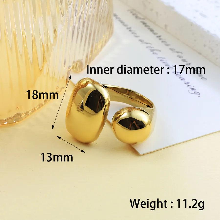 304 Stainless Steel 18K Gold Plated Vintage Style Simple Style Roman Style Handmade Plating Round Dots Rings - Lilah jewellery boutique