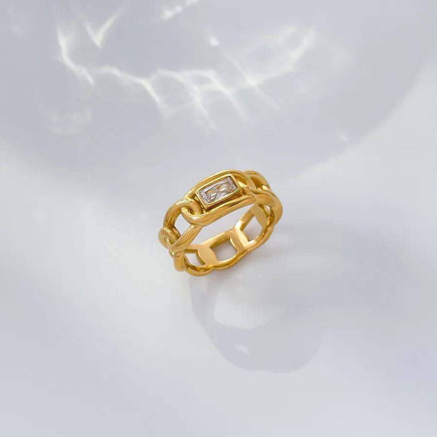 Jewelry Simple Style Classic Style Solid Color Titanium Steel Zircon Inlay Rings - Lilah jewellery boutique