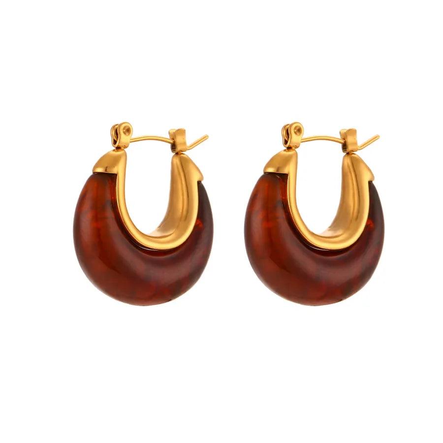 Σκουλαρίκια κρίκοι 304 Stainless Steel 18K Gold Plated - Lilah jewellery boutique