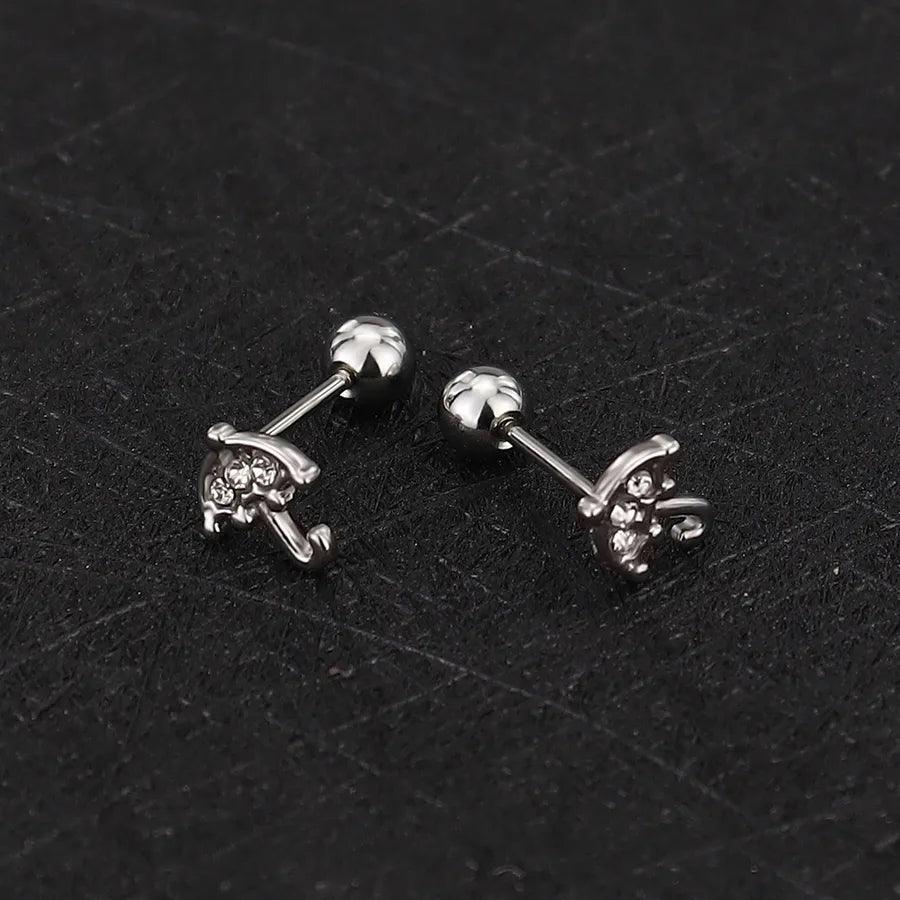 1 Piece Simple Style Commute Geometric Plating Titanium Steel Ear Studs - Lilah jewellery boutique