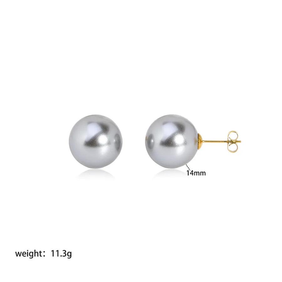 1 Pair Simple Style Ball Plating 304 Stainless Steel 18K Gold Plated Ear Studs - Lilah jewellery boutique