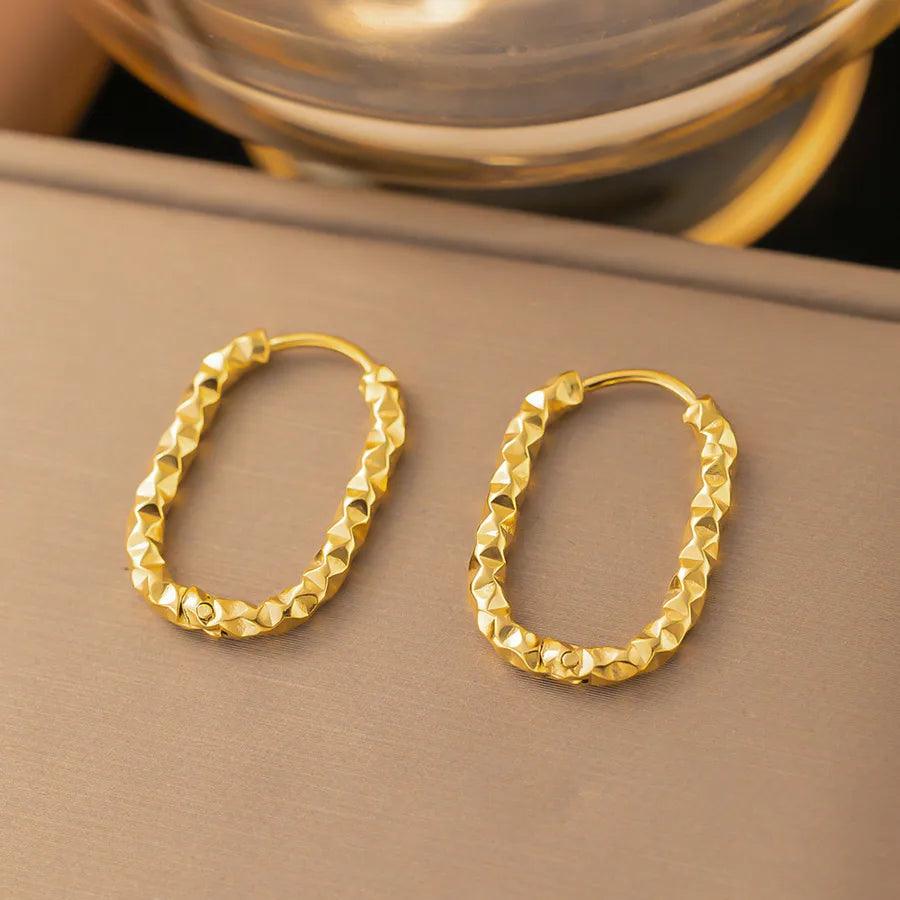 1 Pair Simple Style Geometric Round Solid Color Plating Titanium Steel Earrings Ear Studs - Lilah jewellery boutique