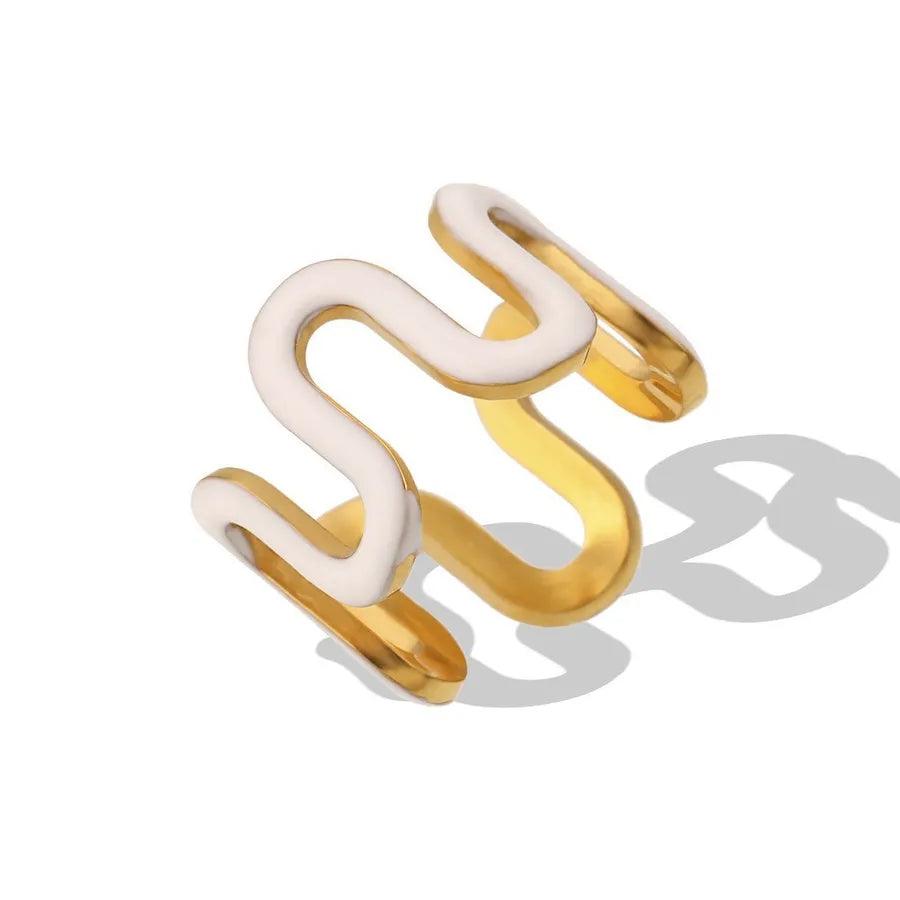 Jewelry Lady Geometric 304 Stainless Steel Zircon Plating Rings - Lilah jewellery boutique