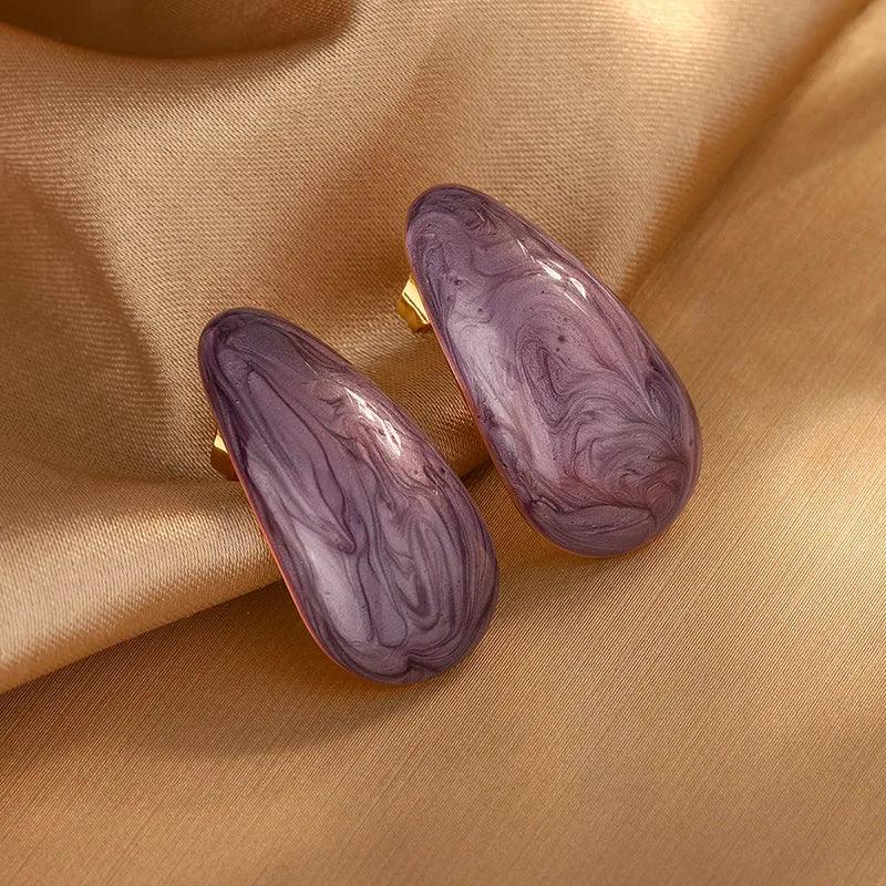 1 Pair Elegant Vintage Style Water Droplets 304 Stainless Steel Imitation Gold Ear Studs - Lilah jewellery boutique