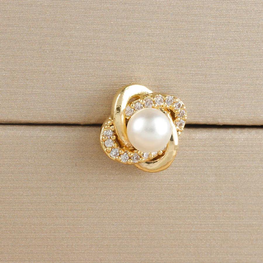 1 Piece Elegant Classic Style Geometric Bee Plating 304 Stainless Steel Artificial Pearls Zircon Drop Earrings Ear Studs - Lilah jewellery boutique