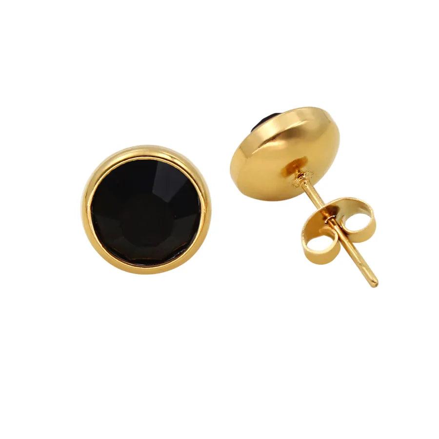 1 Pair Simple Style Round Plating Inlay 304 Stainless Steel 316 Stainless Steel Zircon 18K Gold Plated Ear Studs - Lilah jewellery boutique