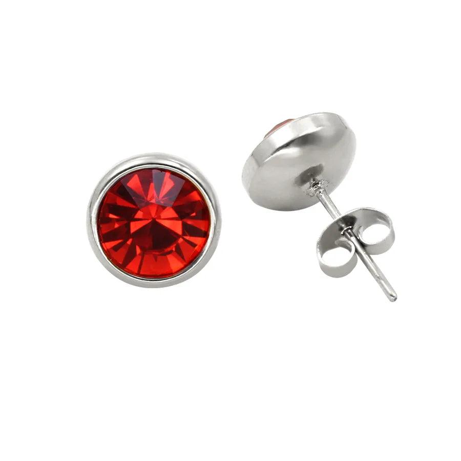 1 Pair Simple Style Round Plating Inlay 304 Stainless Steel 316 Stainless Steel Zircon 18K Gold Plated Ear Studs - Lilah jewellery boutique