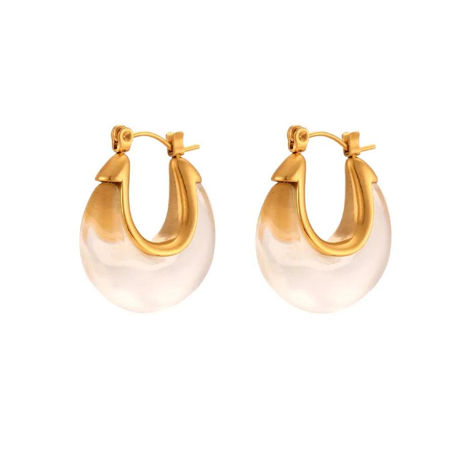 Σκουλαρίκια κρίκοι 304 Stainless Steel 18K Gold Plated - Lilah jewellery boutique