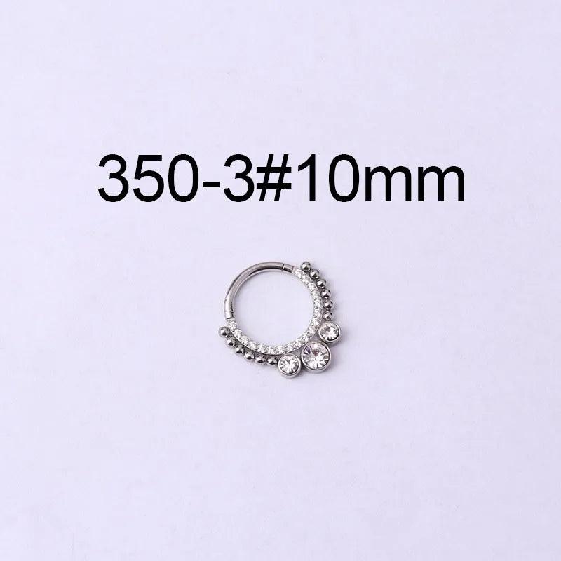 316 Stainless Steel Fashion Inlaid Zircon Geometric Nose Ring - Lilah jewellery boutique