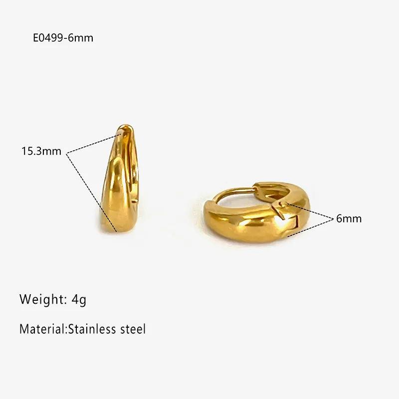 Κρικάκια σε διάφορα μεγεθη 316L Stainless Steel Rhinestones 18K Gold Plated Earrings - Lilah jewellery boutique