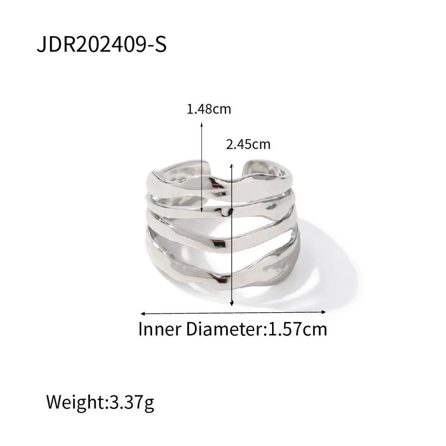 Jewelry Exaggerated Artistic Geometric 304 Stainless Steel Layered Open Rings - Lilah jewellery boutique